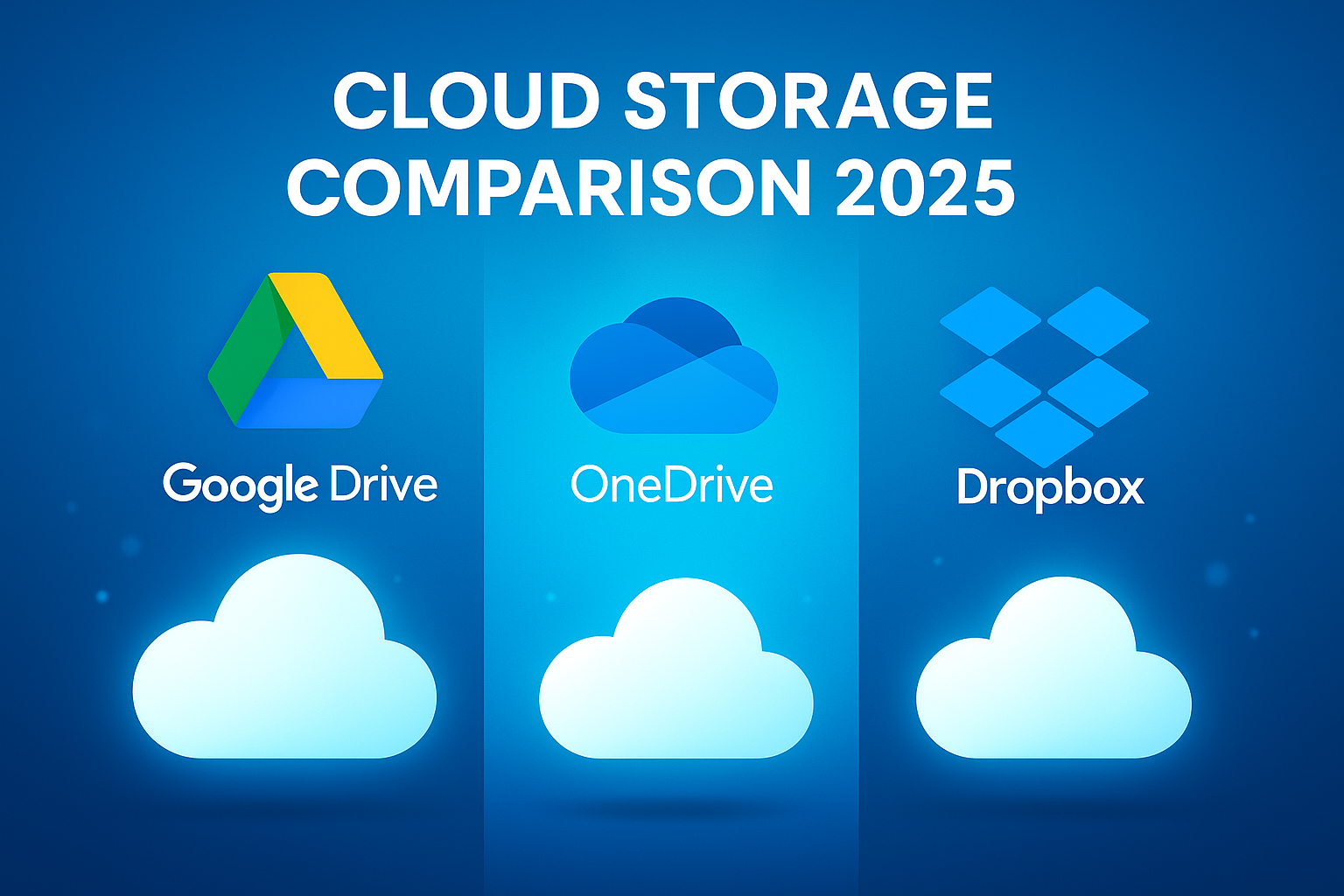 Cloud Storage Comparison 2025: Google Drive vs OneDrive vs Dropbox