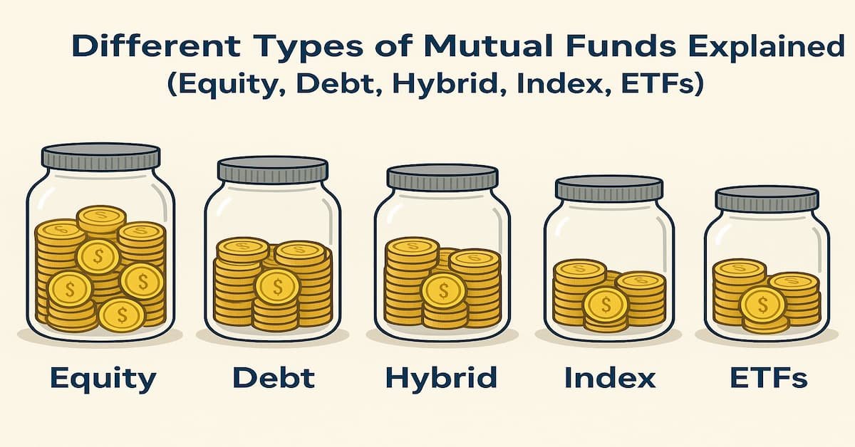 Different Types of Mutual Funds Explained (Equity, Debt, Hybrid, Index, ETFs)
